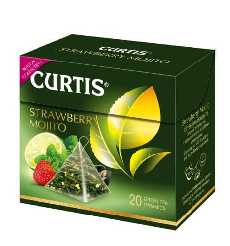 Чай зеленый Curtis Strawberry Mojito пирамидки 20 штук.