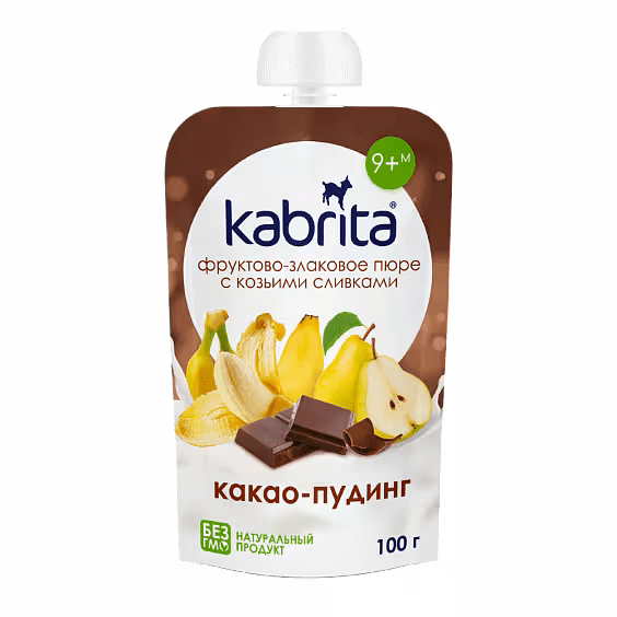 Пюре фруктово-злаковое Kabrita Какао пудинг (с 9 месяцев) 100 г