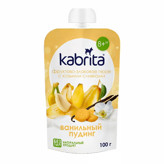 Пюре фруктово-злаковое Kabrita Ванильный пудинг (с 8 месяцев) 100 г