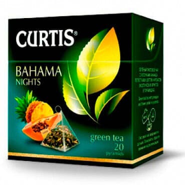 Чай зеленый Curtis Bahama Nights (Ананас) пирамидки 20 штук.