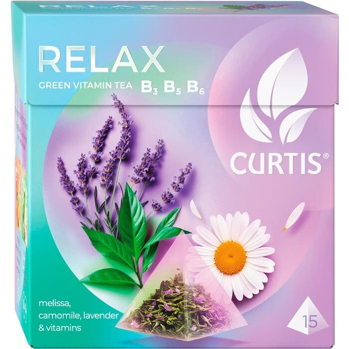 Чай зелёный Curtis Relax Tea пирамидки 15 штук.