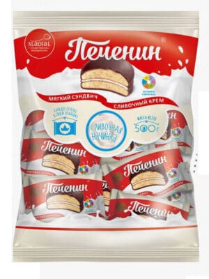 Сдоба 500гр Печенин со слив.кремом в глазури.Сладиал