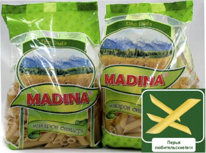 Макароны Перья любительские Мадина 0,400 кг