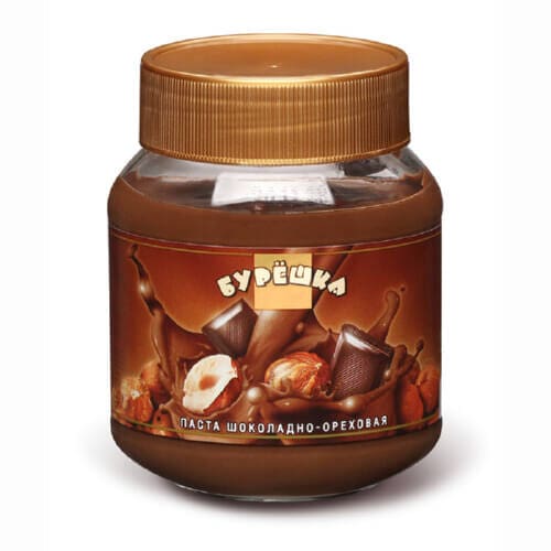 Паста шоколадно ореховая Бурёшка стеклянная банка 350 г.