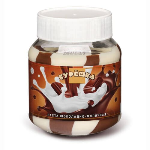 Паста шоколадно молочная Бурёшка стеклянная банка 350 г.