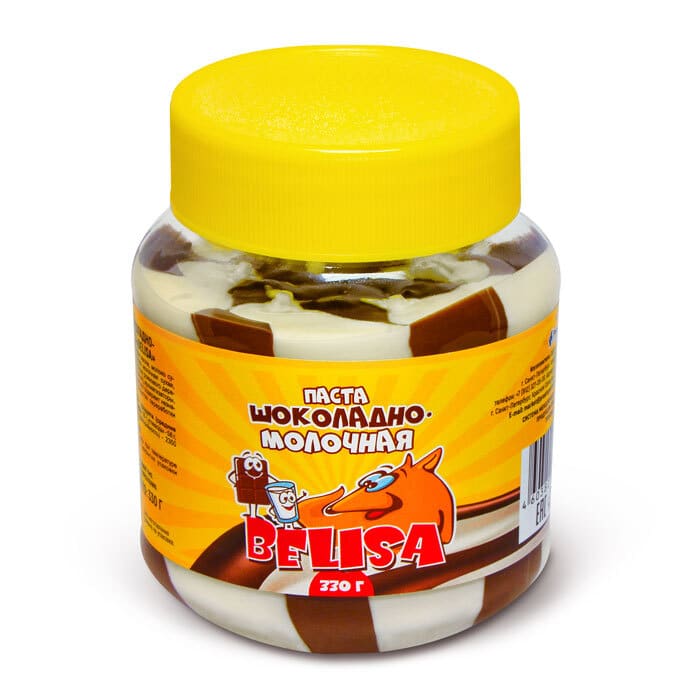 Паста шоколадно молочная Belisa стеклянная банка 330г.