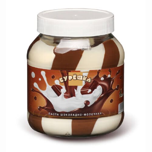 Паста шоладно молочная Бурёшка стеклянная банка 700 г.