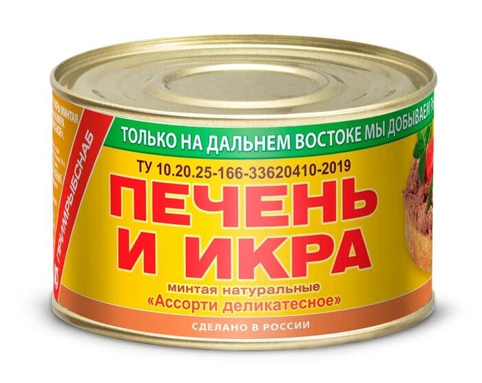 Печень и икра минтая Примрыбснаб ассорти деликатесное 240 г