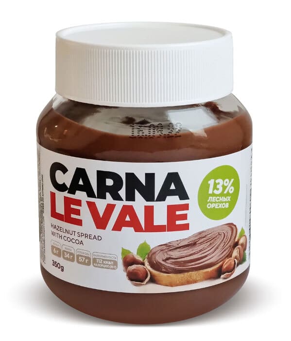 Шоколадная паста Carna Ie Vale стеклобанка 350 г.