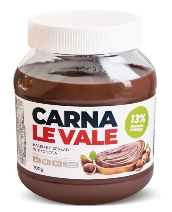 Шоколадная паста Carna Ie Vale стеклобанка 700 г.