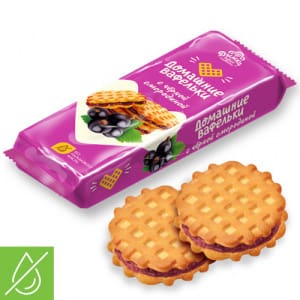 Печенье сдобные Домашние вафельки черная смородина 155г..