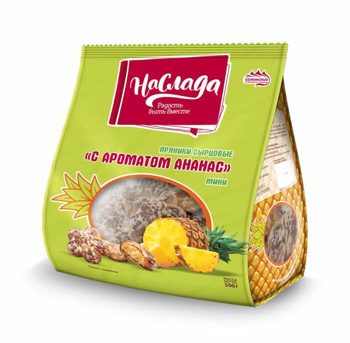 Пряники Наслада Сырцовые с ароматом Ананаса 500 г.