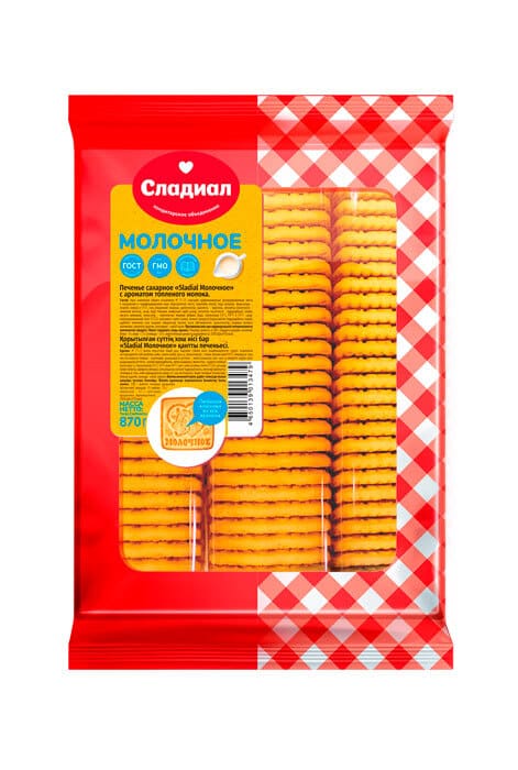 Печенье 870 гр сахар.молоч.с аром.топл.молока.Сладиал