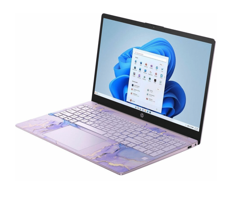 HP 15-fd0123ds 15.6" Сенсорный Ноутбук — Intel N100, 4GB LPDDR5, 128GB UFS, Wi-Fi 6, Windows 11 Home in S Mode, Winter Lavender / Natural Silver (Refurbished) - Image 4
