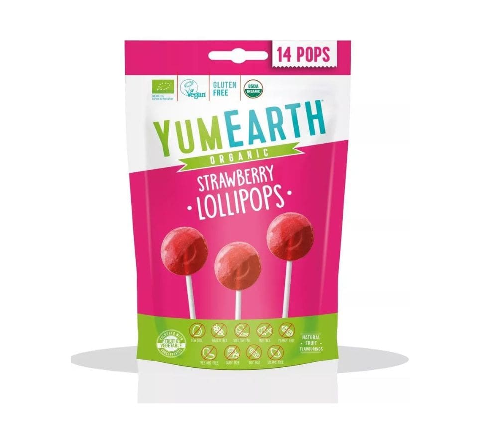 Органические клубничные леденцы YumEarth 14 Pops