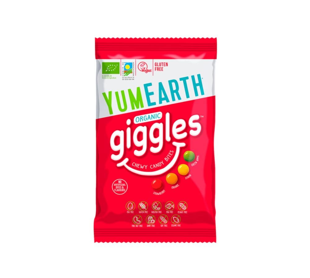 YumEarth Organic Giggles Chewy Candy Bites Strawberry, Orange, Lemon, Green Apple 40g