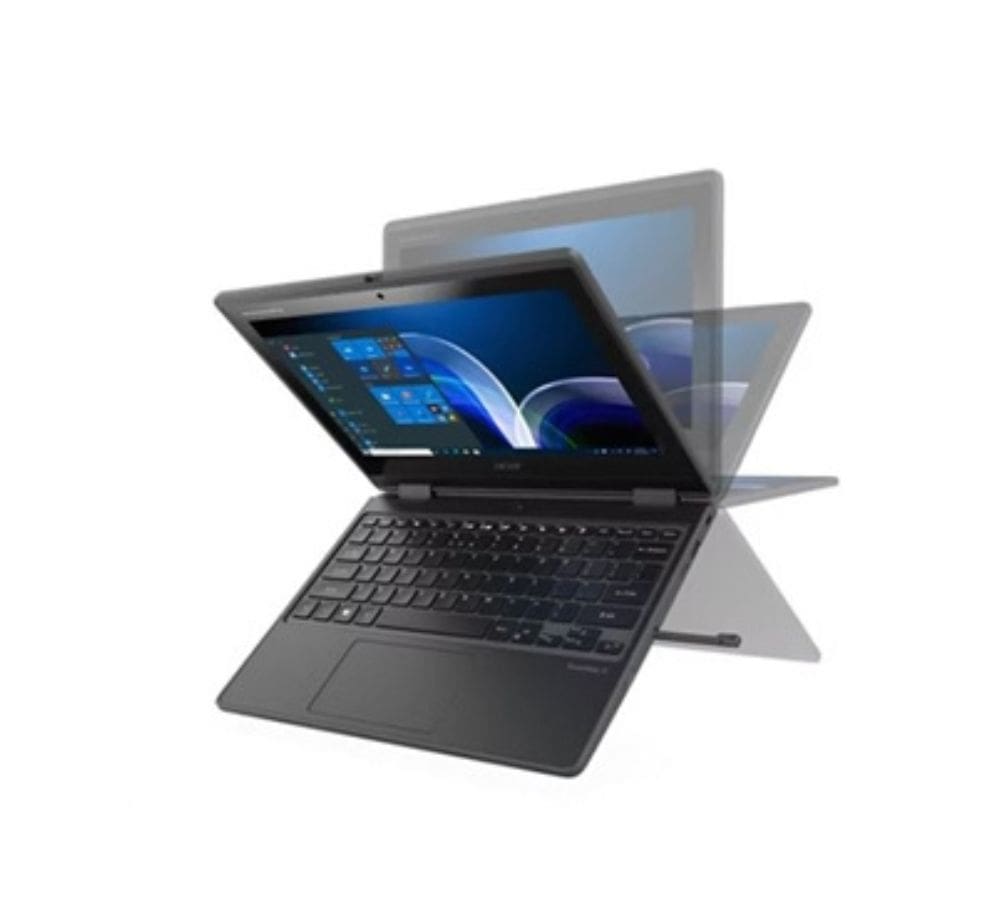 Acer TravelMate B3 Spin 12 TMB312RN-31-C86V | 12.2″ Сенсорный ноутбук-трансформер 2-в-1 | Intel N150 | 4GB RAM | 128GB Flash | Windows 11 Pro Education